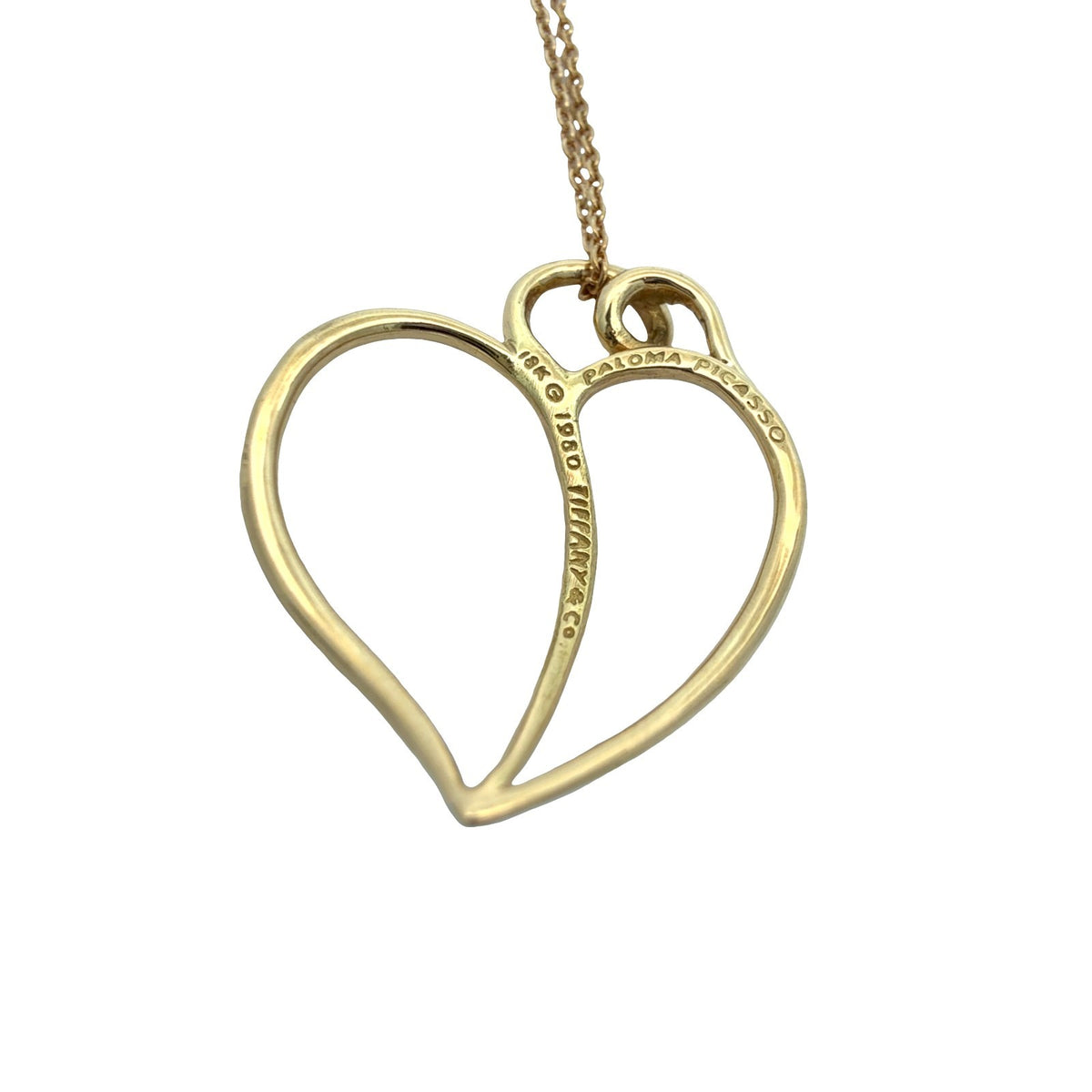 Vintage Tiffany & Co. 18k Yellow Gold Paloma Picasso Loving Heart Necklace1