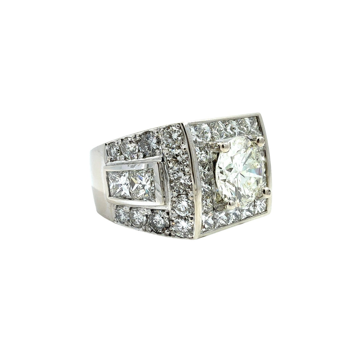 14k White Gold 9.40cttw (3.75tcw) Diamond Men's Ring1