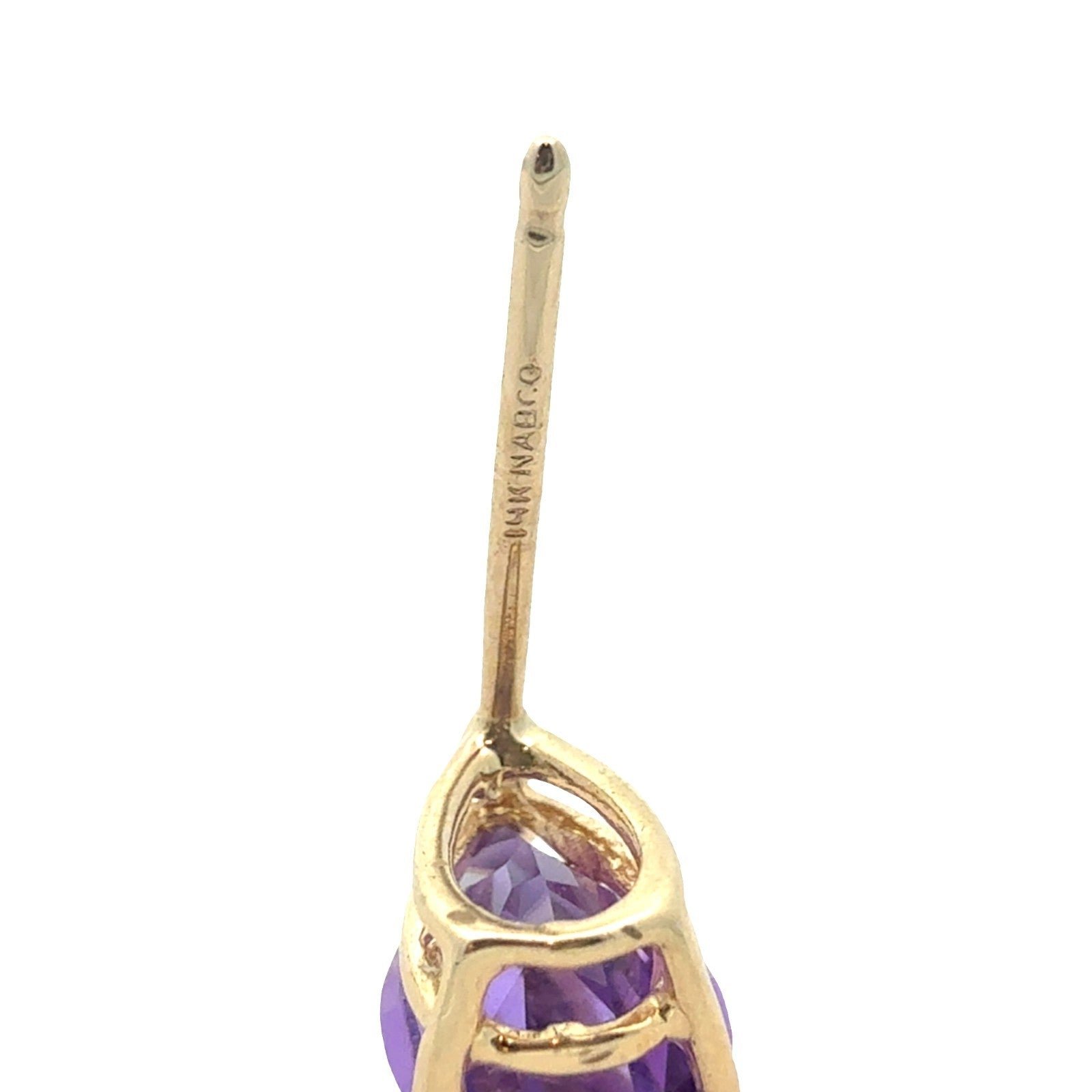 14k Yellow Gold and Amethyst Stud Earrings3