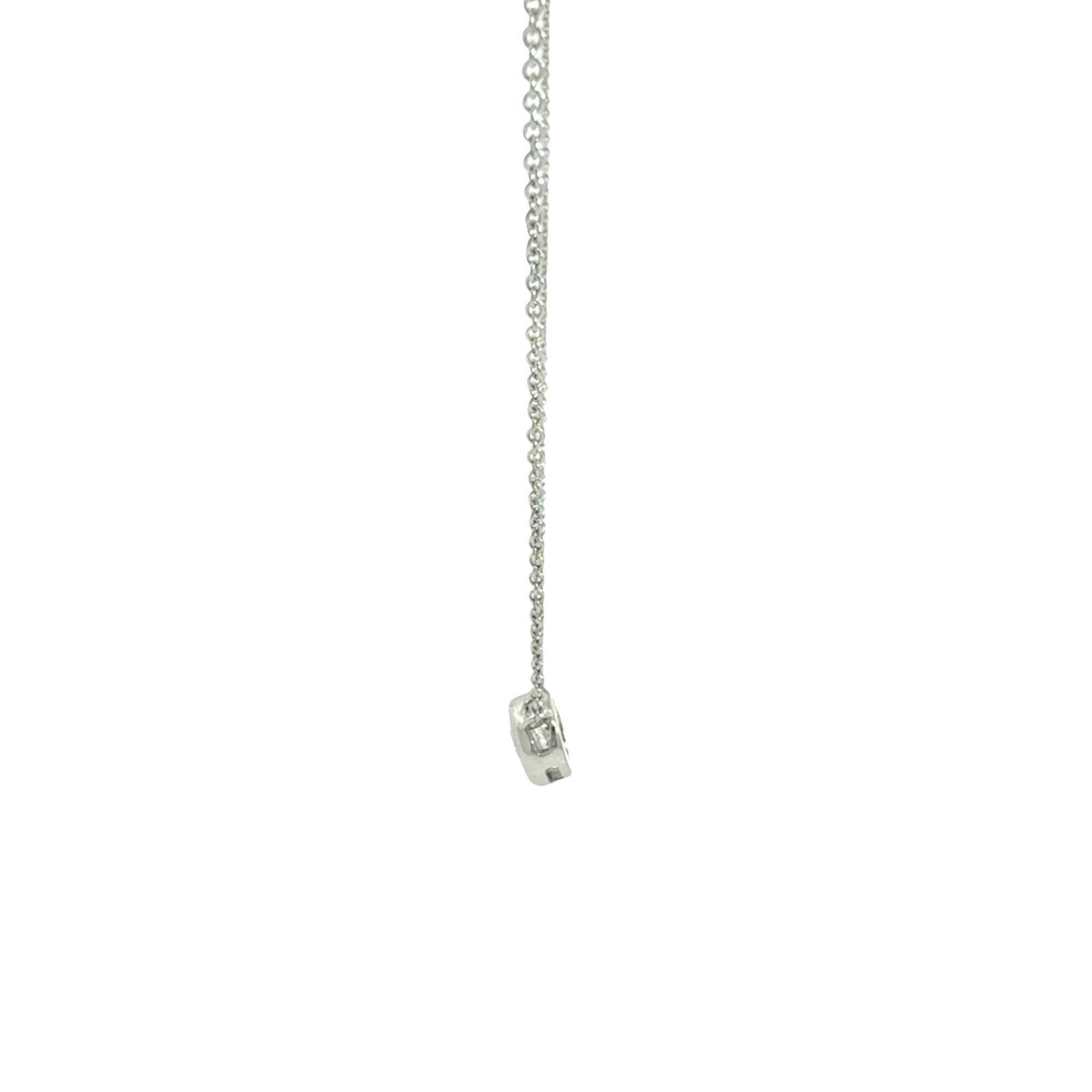 14k White Gold 0.52tcw Diamond Round Bezel-Set Solitaire Necklace2