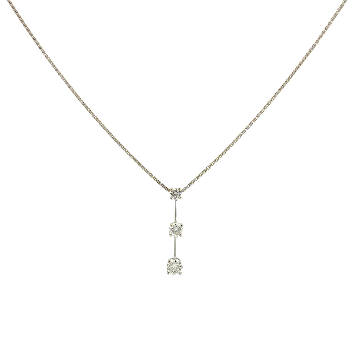 Roberto Coin 18k White Gold Three-Stone 0.71cttw Diamond Pendant Necklace1