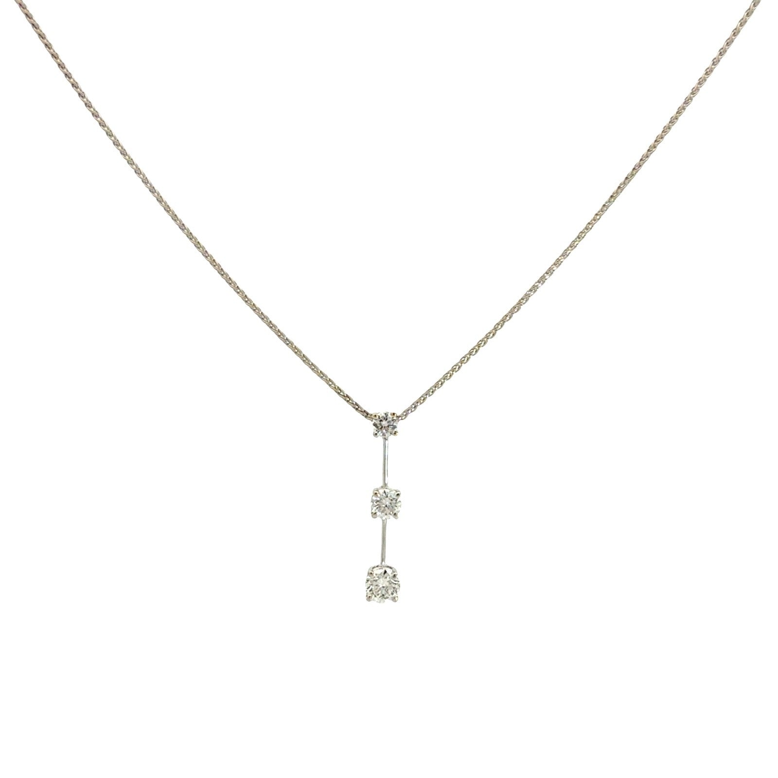 Roberto Coin 18k White Gold Three-Stone 0.71cttw Diamond Pendant Necklace1