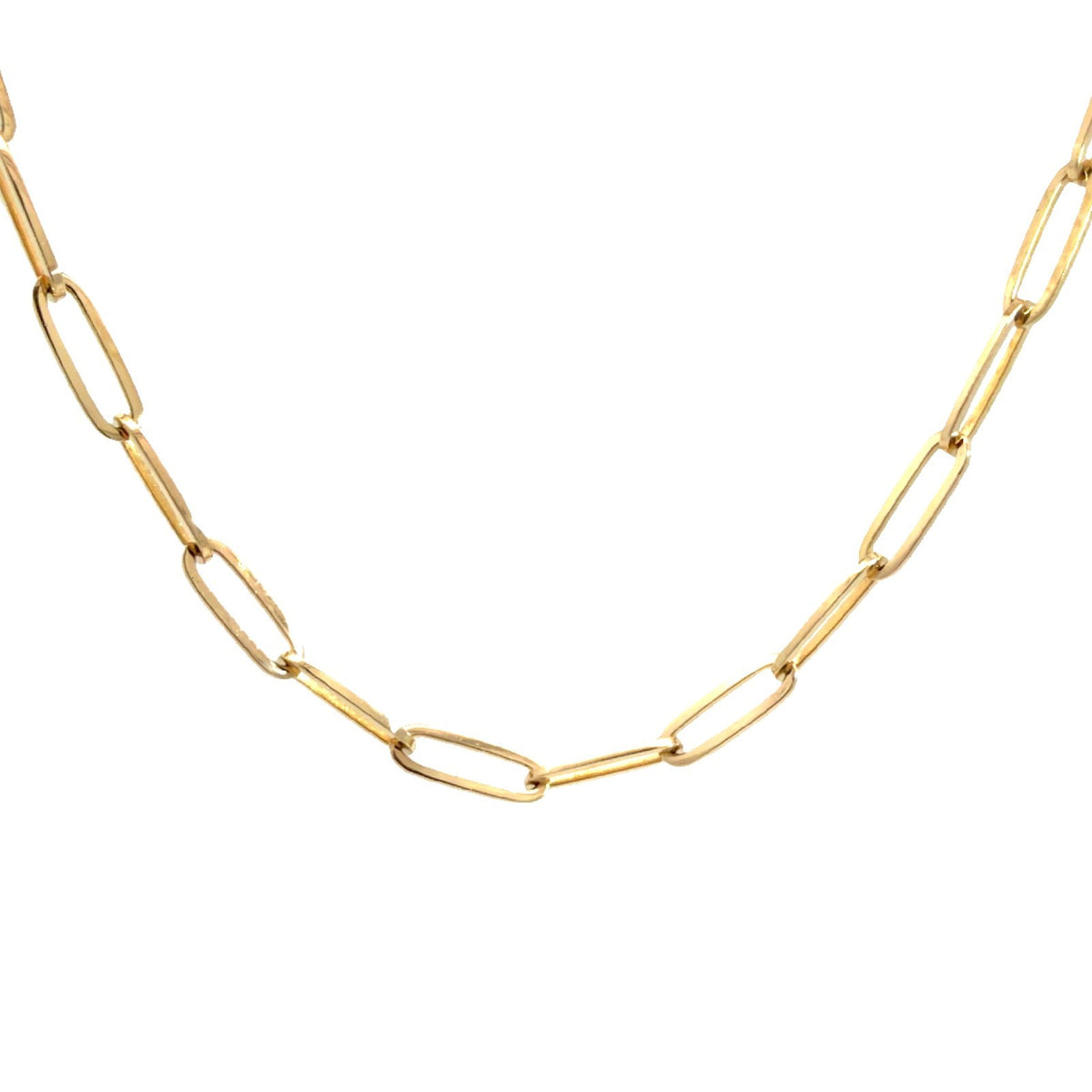 Estate 14k Yellow Gold Paperclip Chain Necklace 22"2