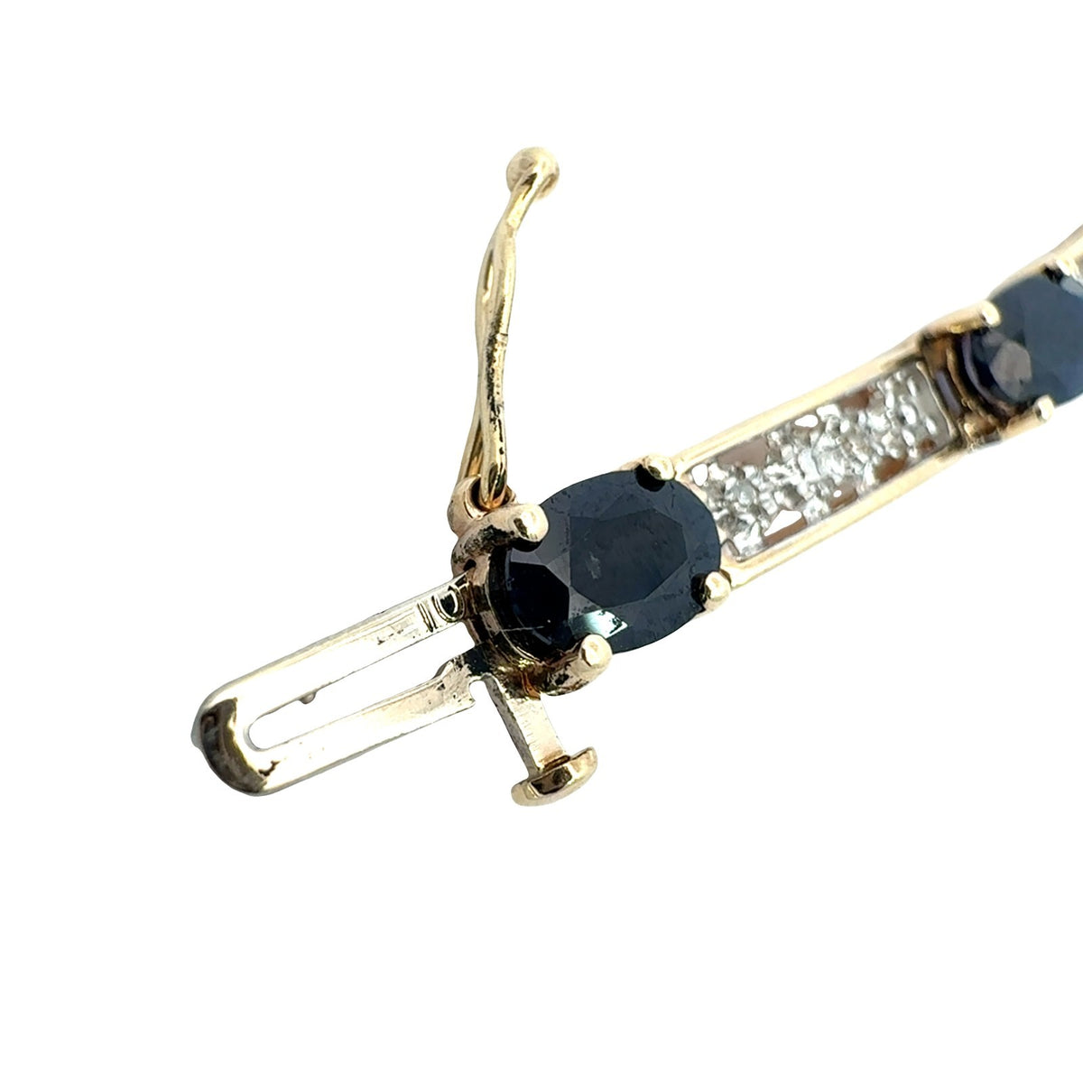 10k Yellow Gold 5.48cttw Sapphire and 0.13cttw Diamond Bracelet7