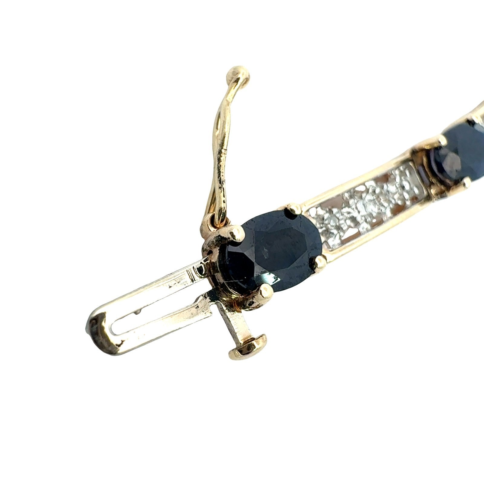 10k Yellow Gold 5.48cttw Sapphire and 0.13cttw Diamond Bracelet7