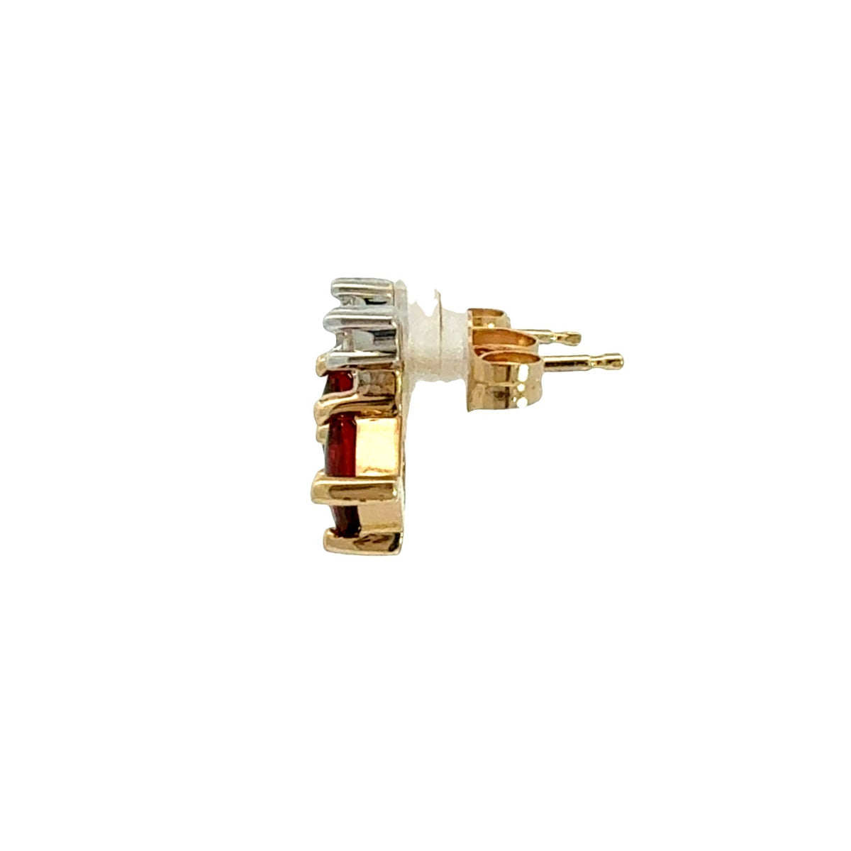 14k Yellow Gold 0.06cttw Diamond and 0.72cttw Garnet Drop Earrings2