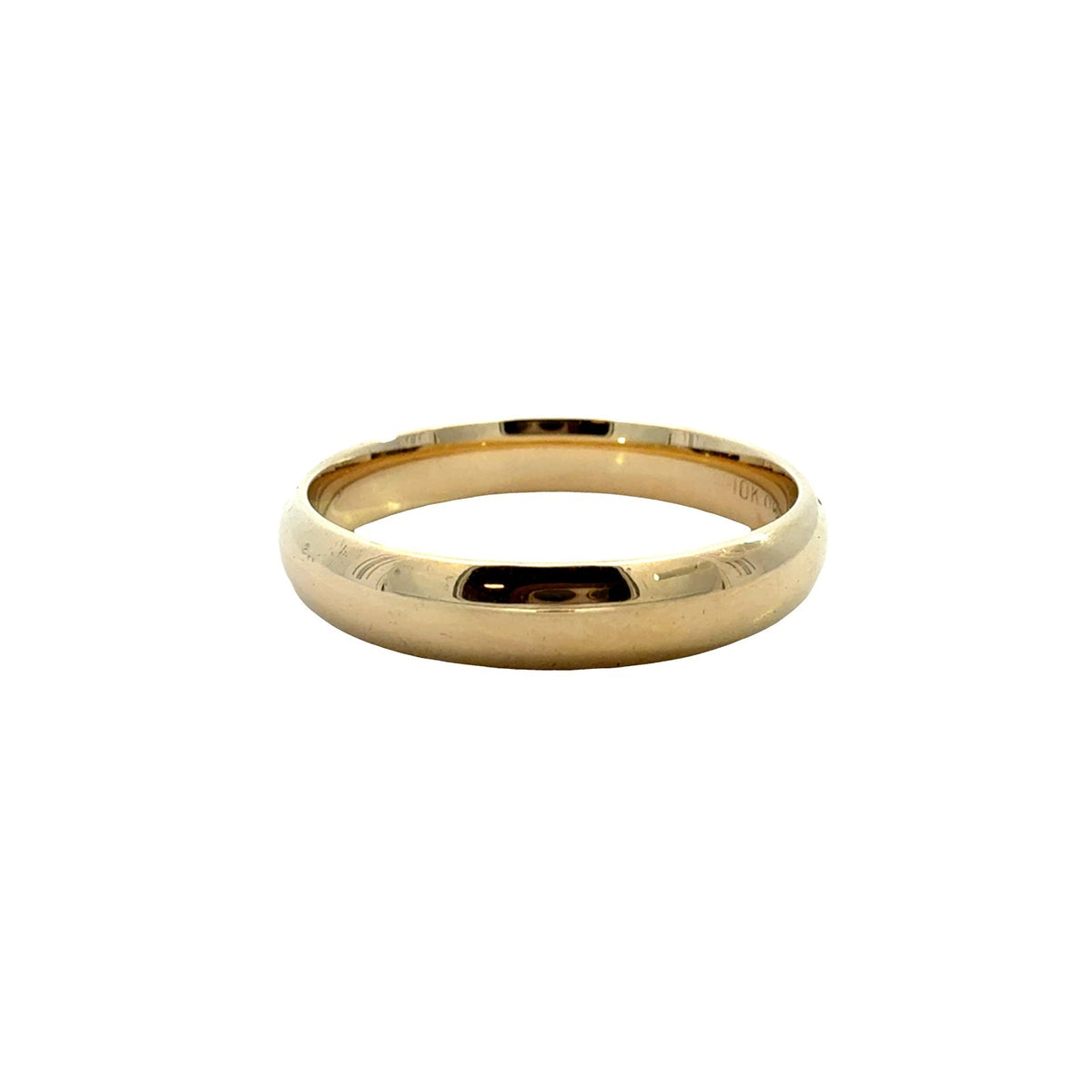 Men's 10k Yellow Gold Polished Dome Wedding Band Ring1