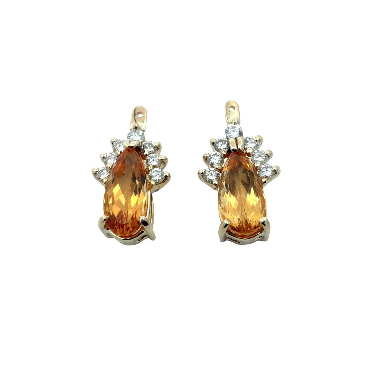 13k Yellow Gold 6.04cttw Yellow Topaz and 0.81cttw Diamond Earring Jackets7