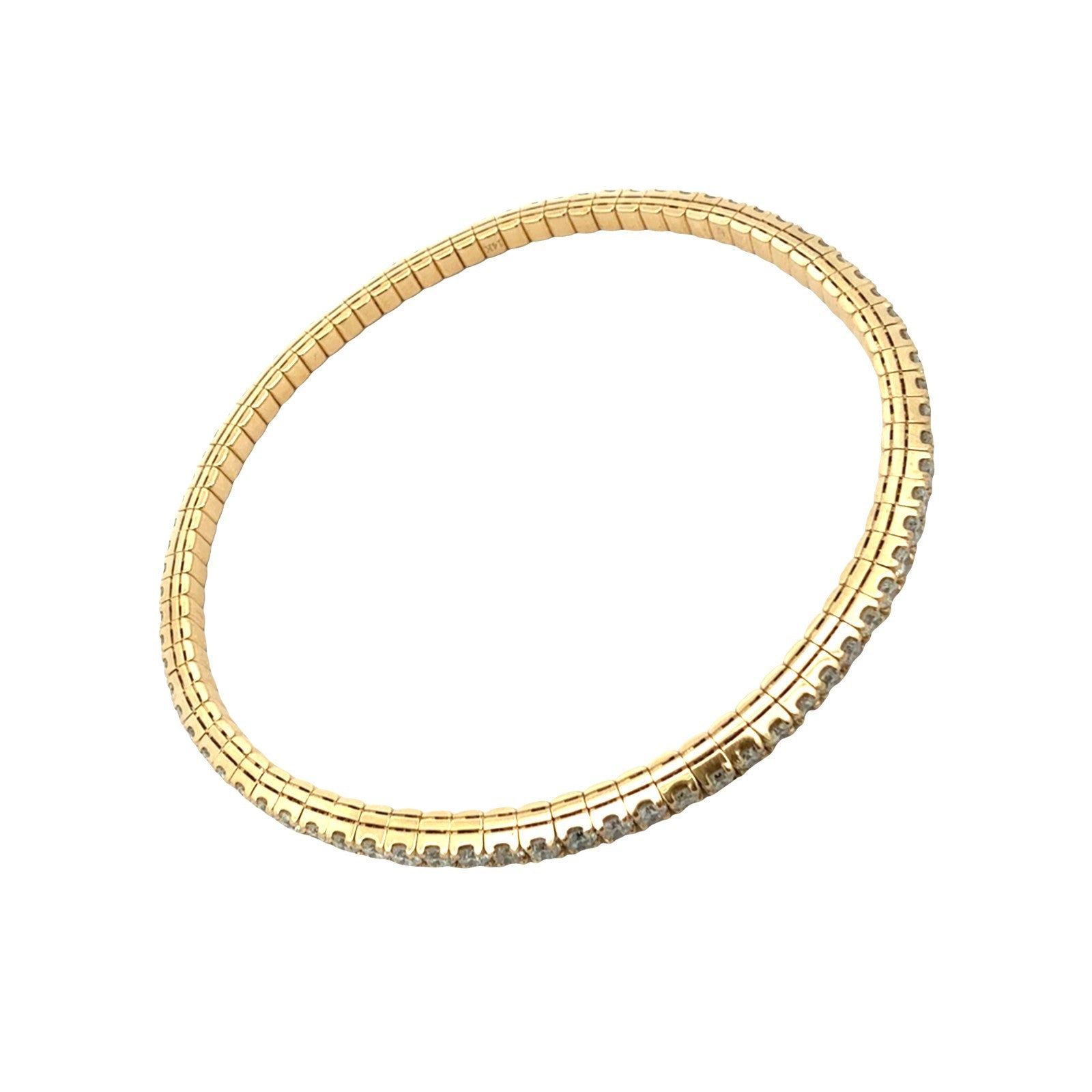 NEW 14k Yellow Gold 3.45cttw Diamond Stretch Tennis Bracelet 2