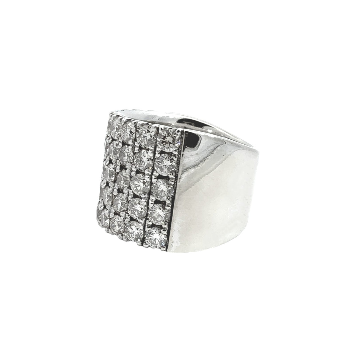 14k White Gold Five-Row 4.75cttw Diamond Band Ring2