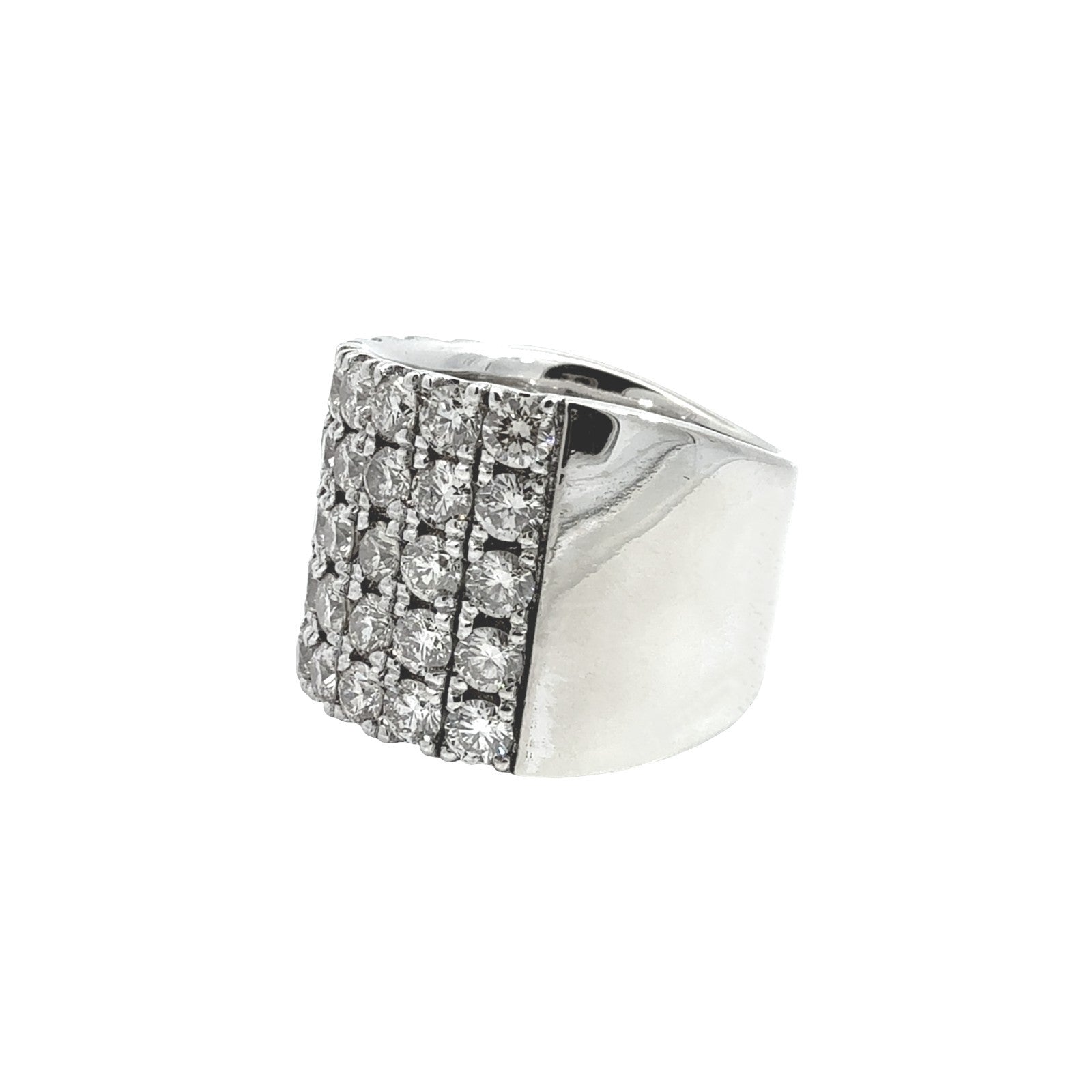 14k White Gold Five-Row 4.75cttw Diamond Band Ring2