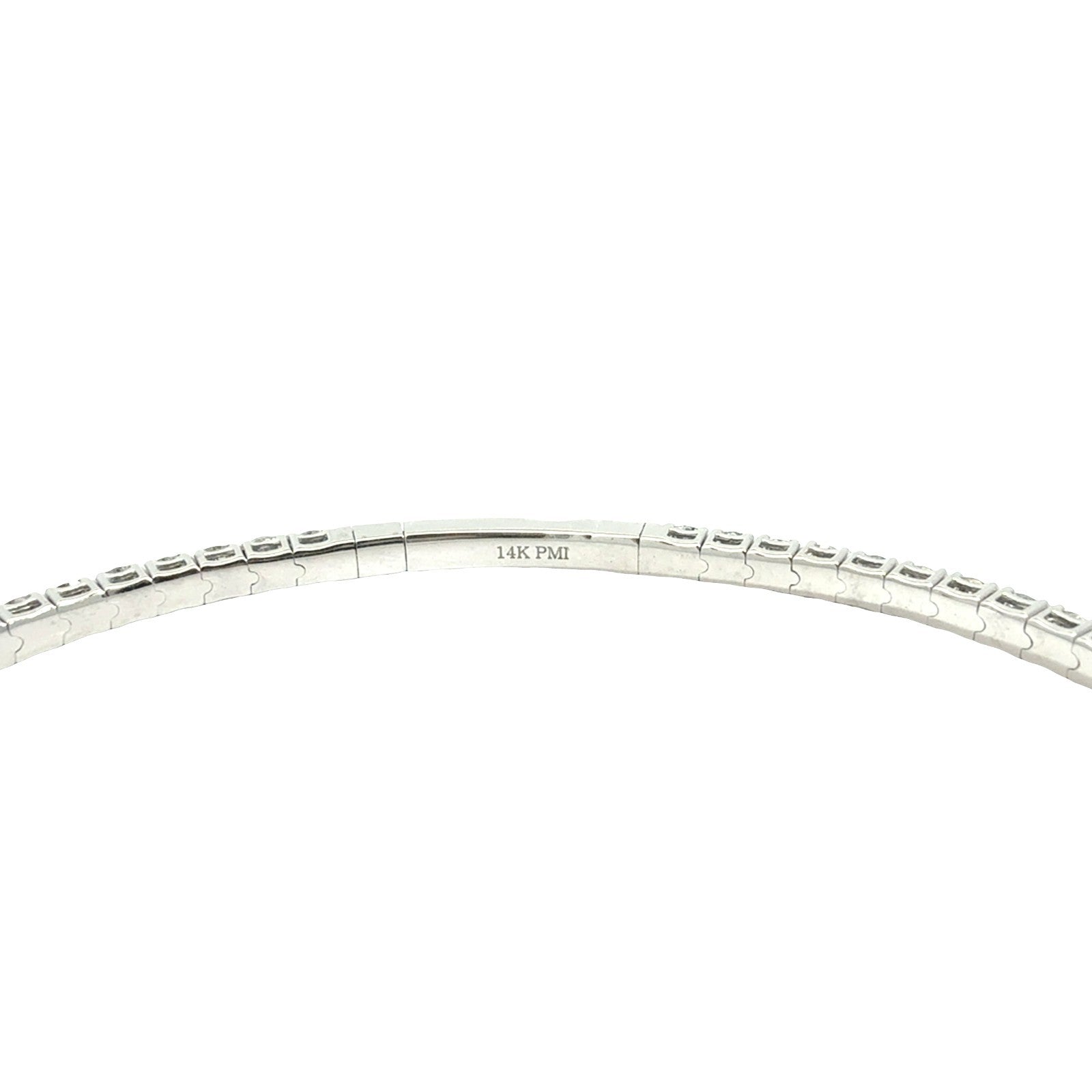 NEW 14k White Gold and 3.47cttw Flex Bangle Tennis Bracelet6
