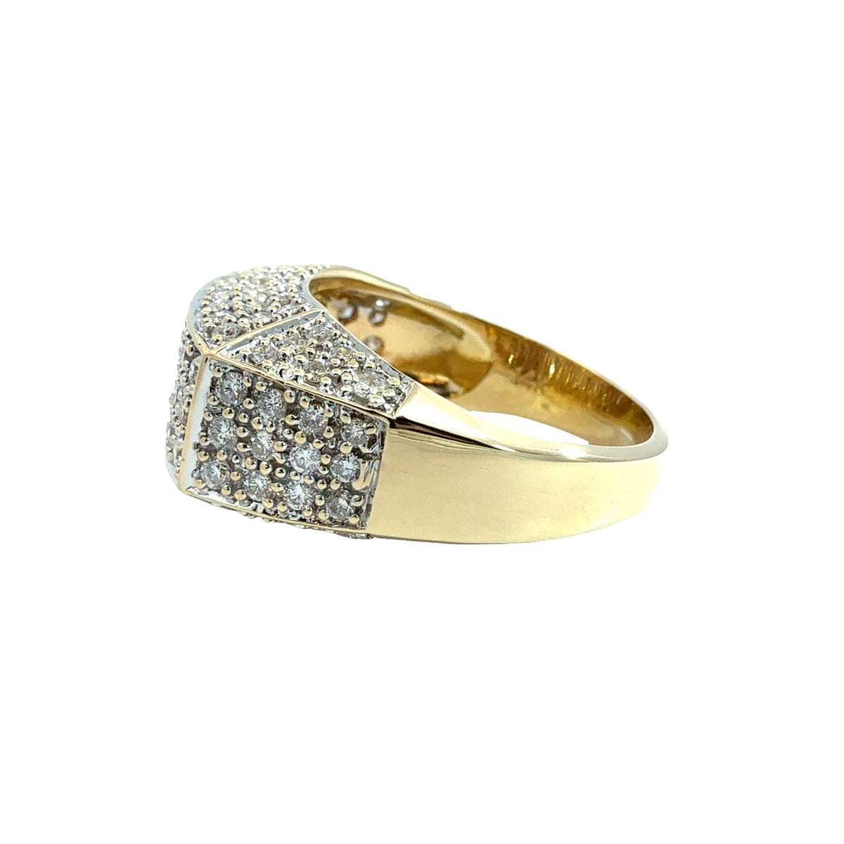 14k Yellow Gold and 1.71ctw Pavé Diamond Dome Cocktail Ring Size 6.752