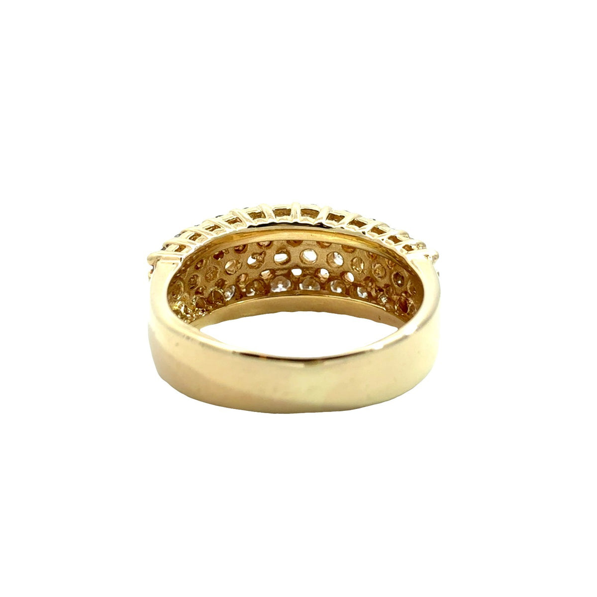 14k Yellow Gold Three-Row 1.48cttw Diamond Band Ring3