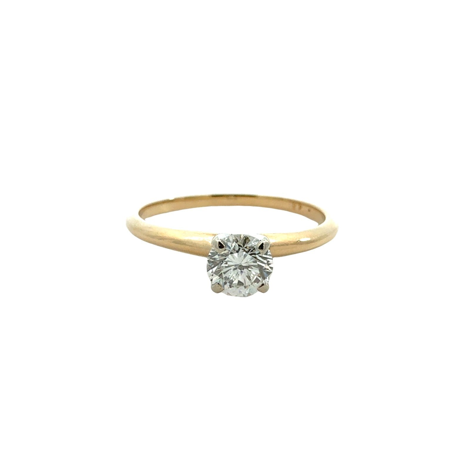 14k Yellow Gold Round 0.48tcw Diamond Solitaire Engagement Ring0