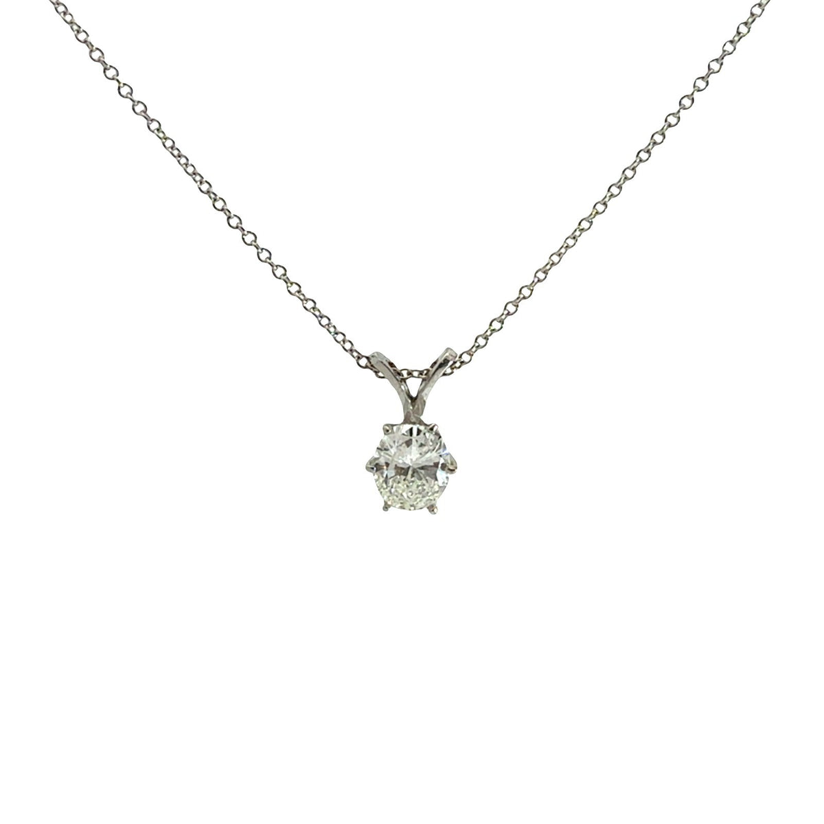 14k White Gold 0.75ctw Diamond Solitaire Necklace1
