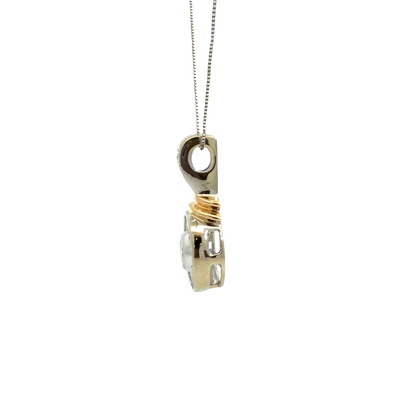 14k Yellow Gold White Gold and 0.87ctw Diamond Pendant Necklace2