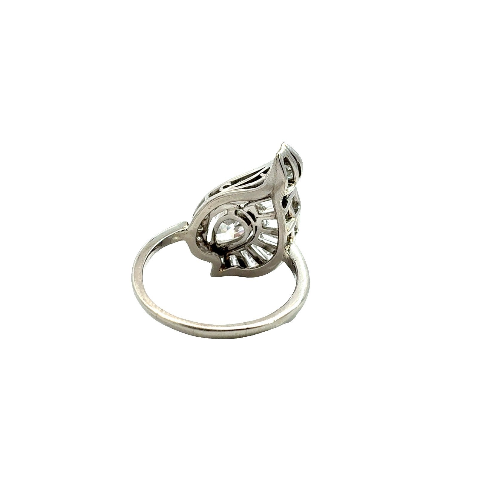 Vintage Platinum 2.30cttw Diamond Ballerina Cocktail Ring3