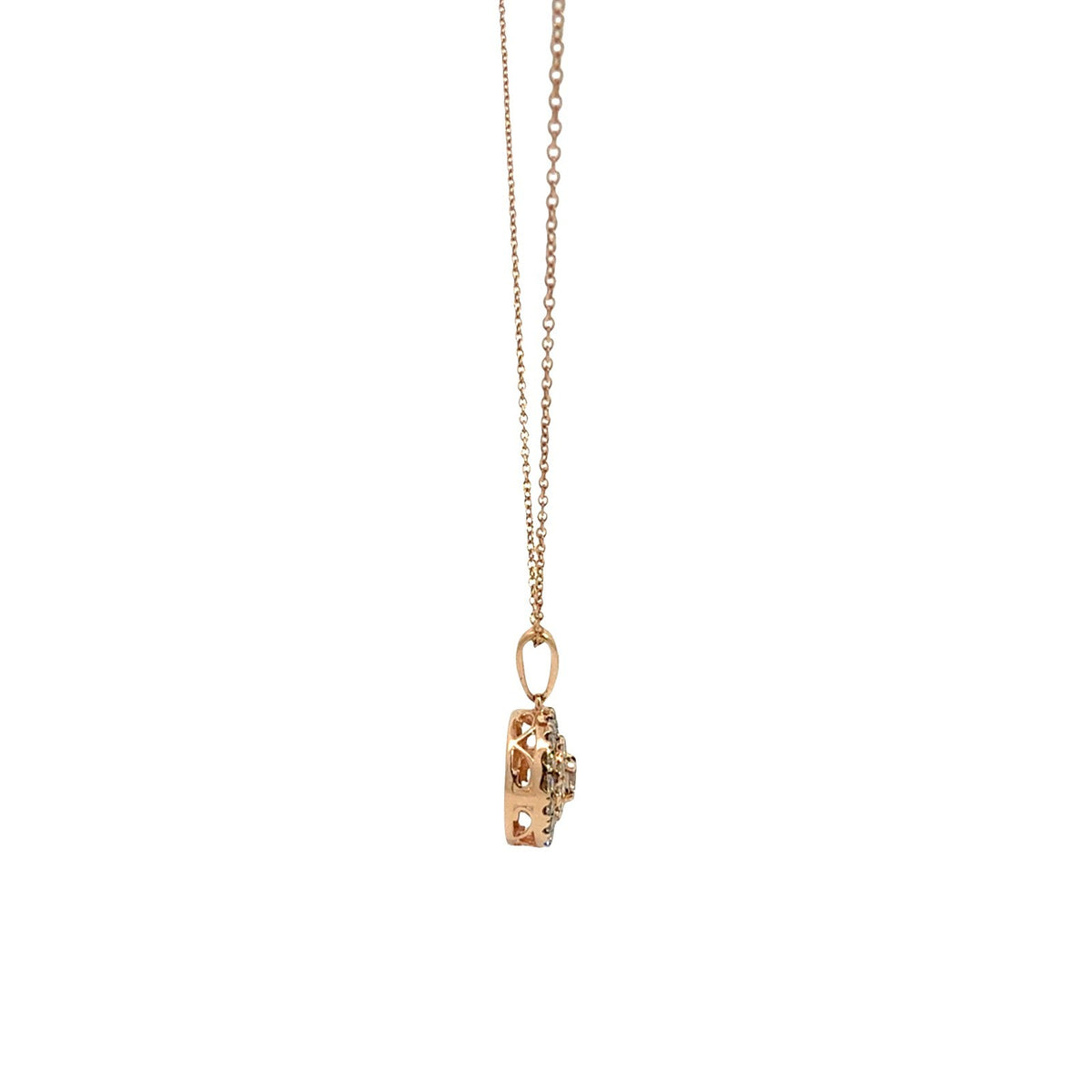 Le Vian 14k Rose Gold 0.61cttw Diamond Halo Pendant Necklace4