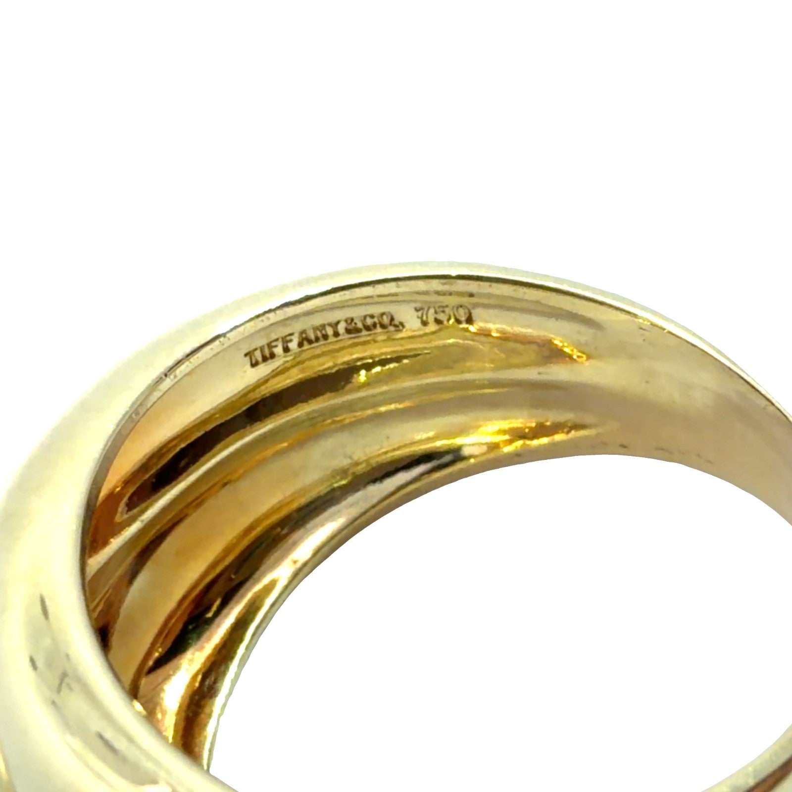 Tiffany & Co.18k Yellow Gold Bezel Set Amethyst Ring Size 8.256