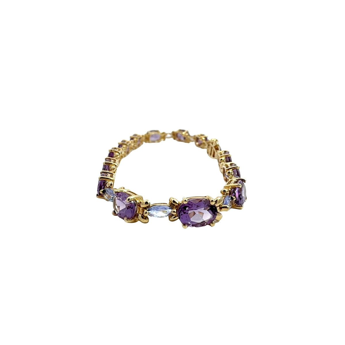 10k Yellow Gold 8.21cttw Amethyst and 1.26cttw Iolite Chain Bracelet2