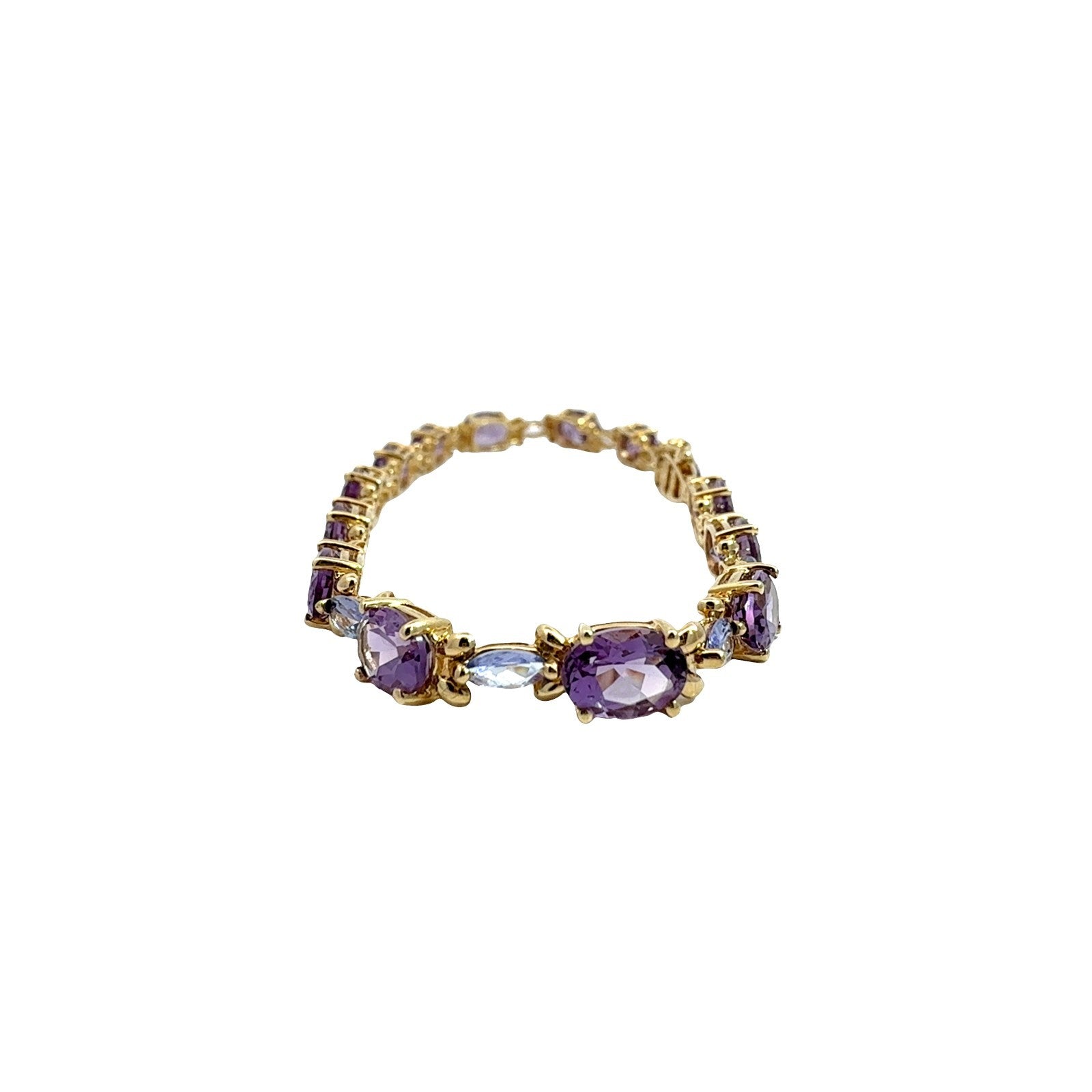 10k Yellow Gold 8.21cttw Amethyst and 1.26cttw Iolite Chain Bracelet2