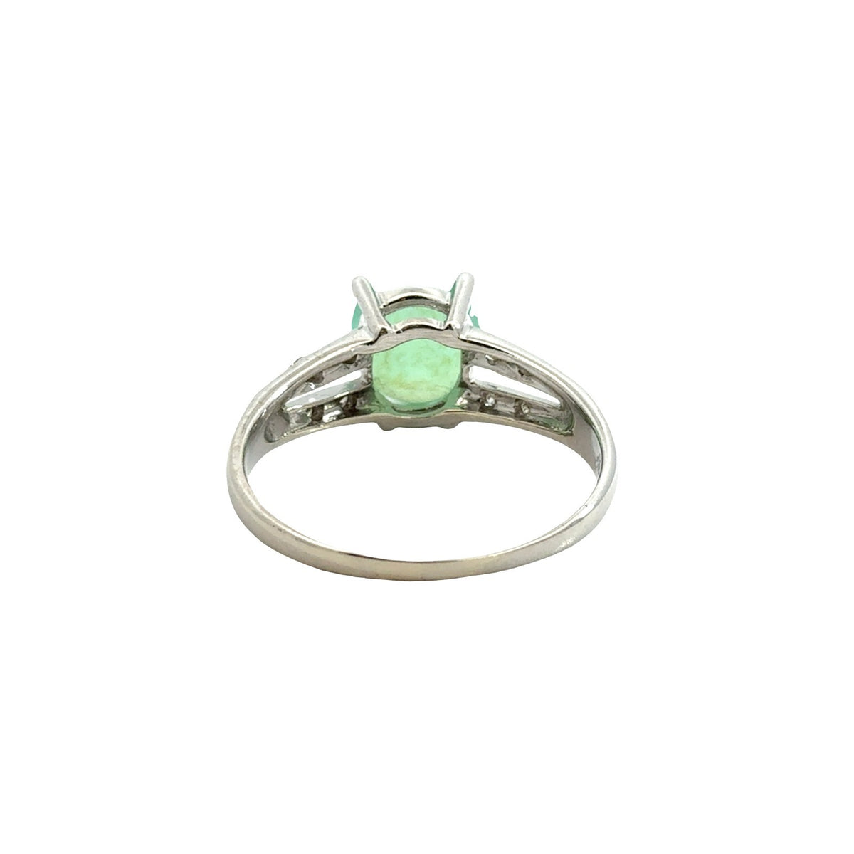 14k White Gold 1.01tcw Opal and 0.15cttw Diamond Split Shank Ring3