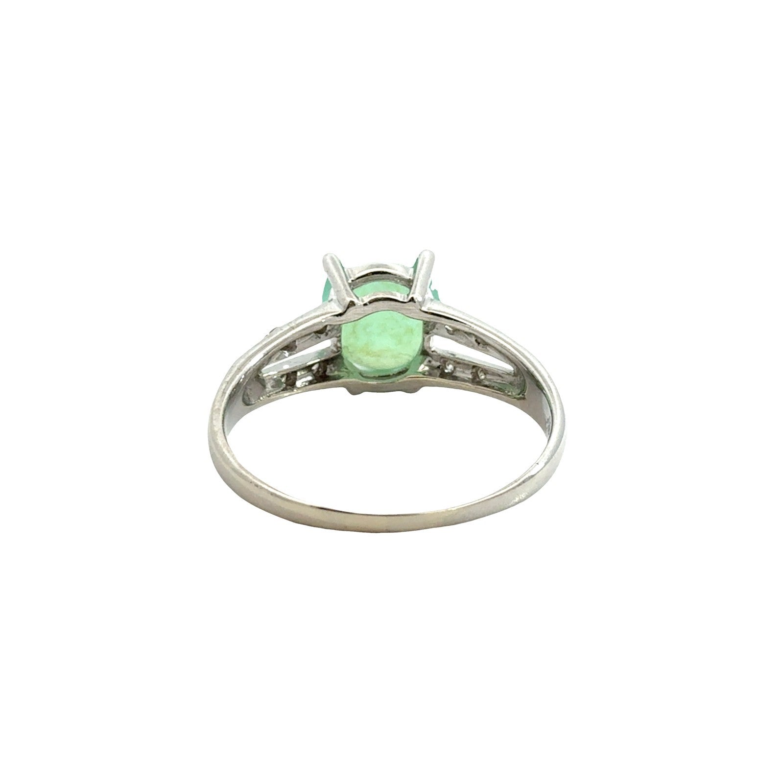14k White Gold 1.01tcw Opal and 0.15cttw Diamond Split Shank Ring3