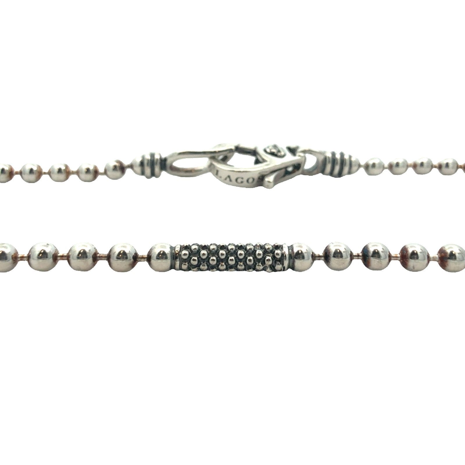 Lagos Sterling Silver Caviar Beaded Bracelet Large 7.25"0