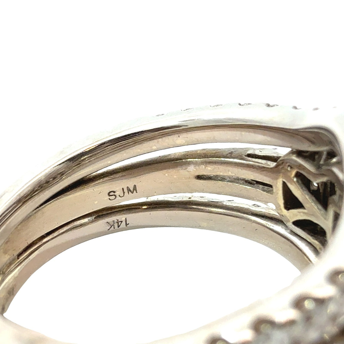 Estate 14k White Gold 2.13ctw Diamond Wedding Set Size 7.756