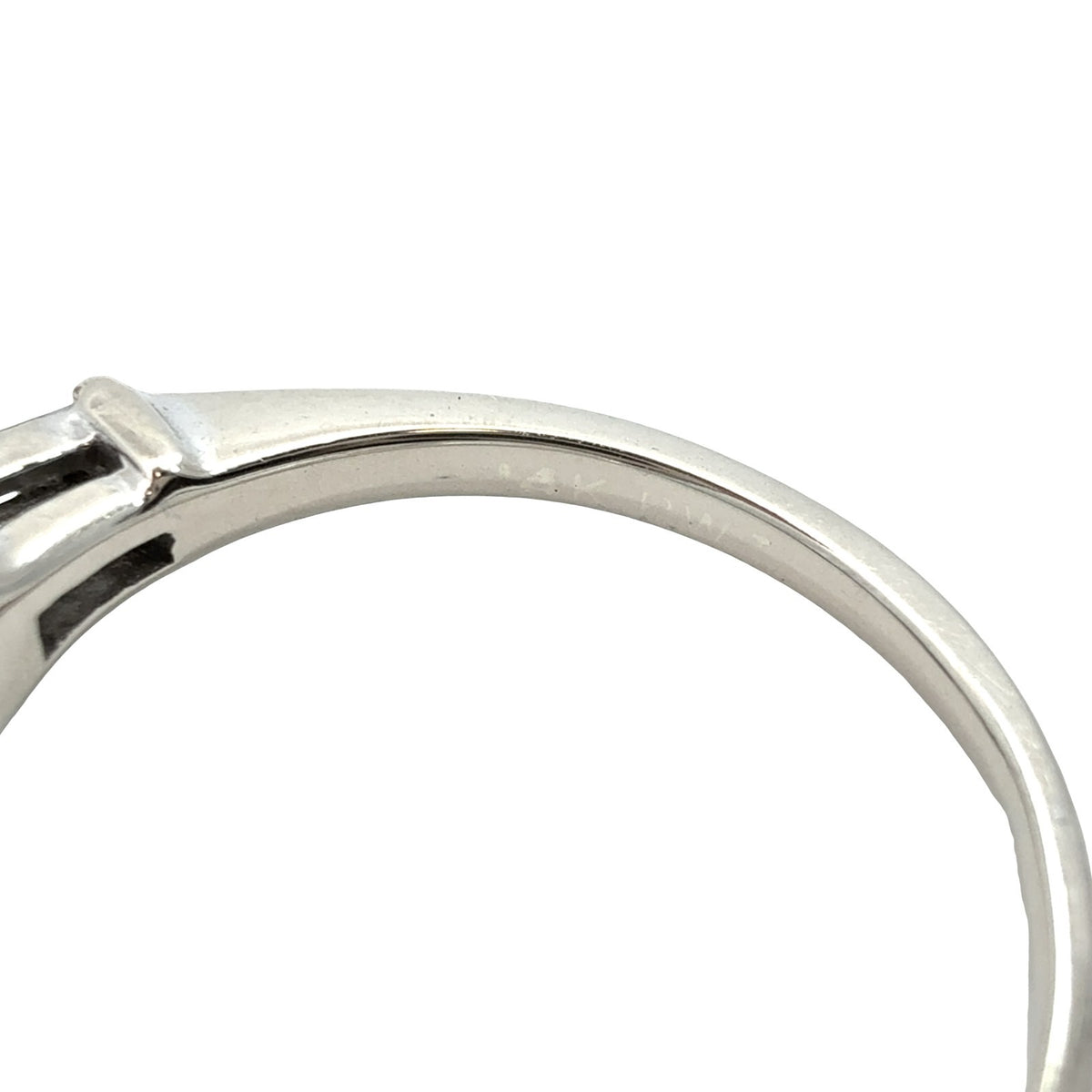 14k White Gold Princess & Baguette Three-Stone 1.17cttw Diamond Engagement Ring5