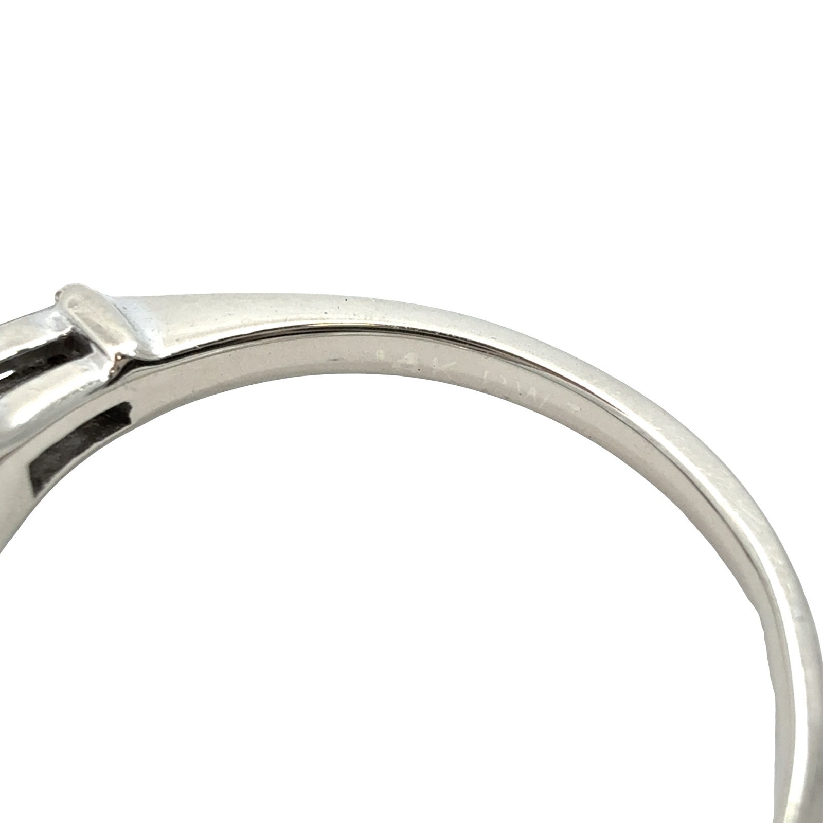 14k White Gold Princess & Baguette Three-Stone 1.17cttw Diamond Engagement Ring5
