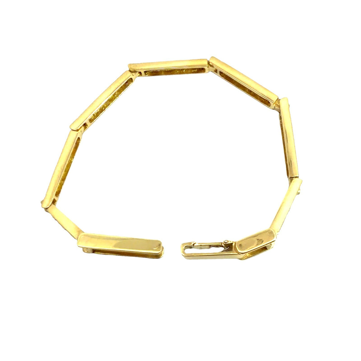 18k Yellow Gold 2.32ctw Channel Set Diamond Hinged Box Link Tennis Bracelet5