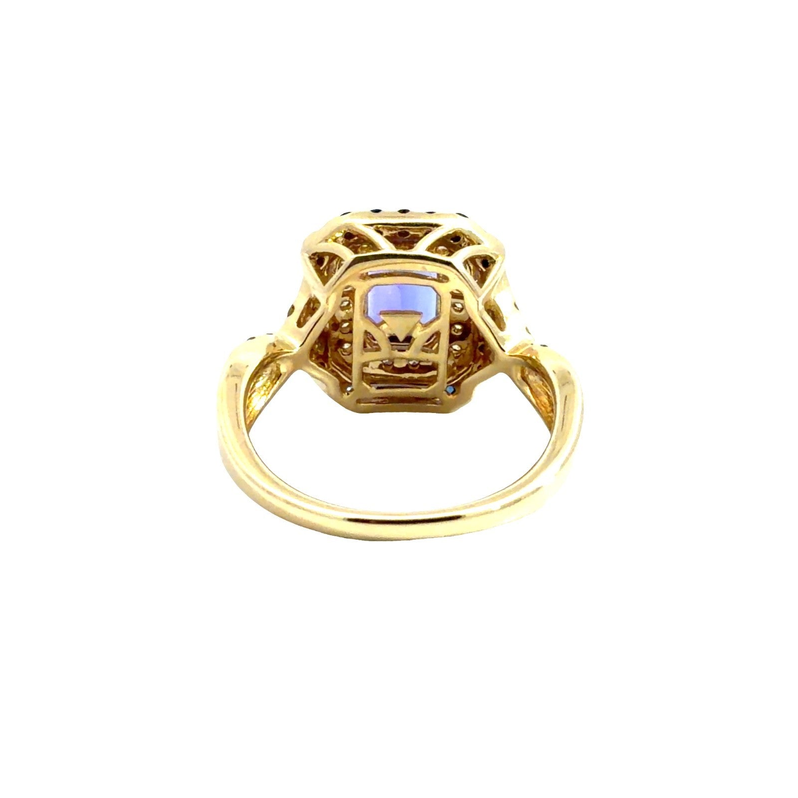 Le Vian 14k Yellow Gold Sapphire Diamond & 1.58tcw Emerald Cut Tanzanite Ring2