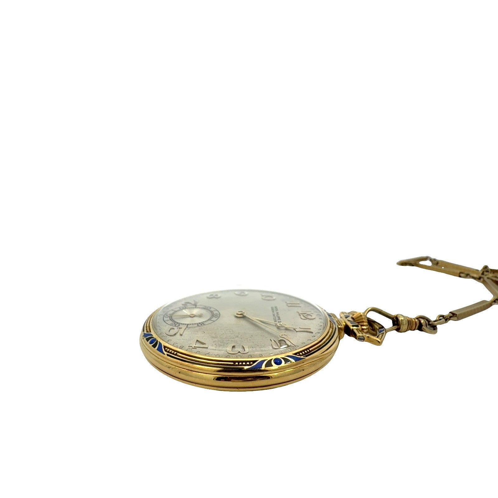 Patek Philippe 18k Yellow Gold Pocketwatch and 14k Yellow Gold Fob Chain14