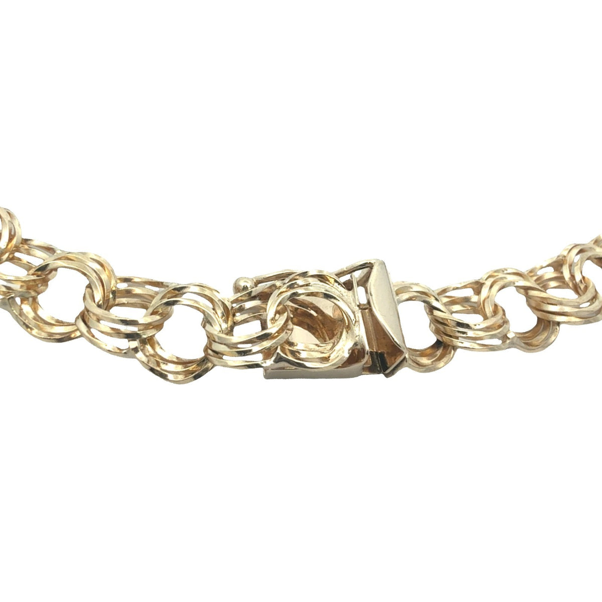 14k Yellow Gold Stamped Link Chain Bracelet 7.5"6