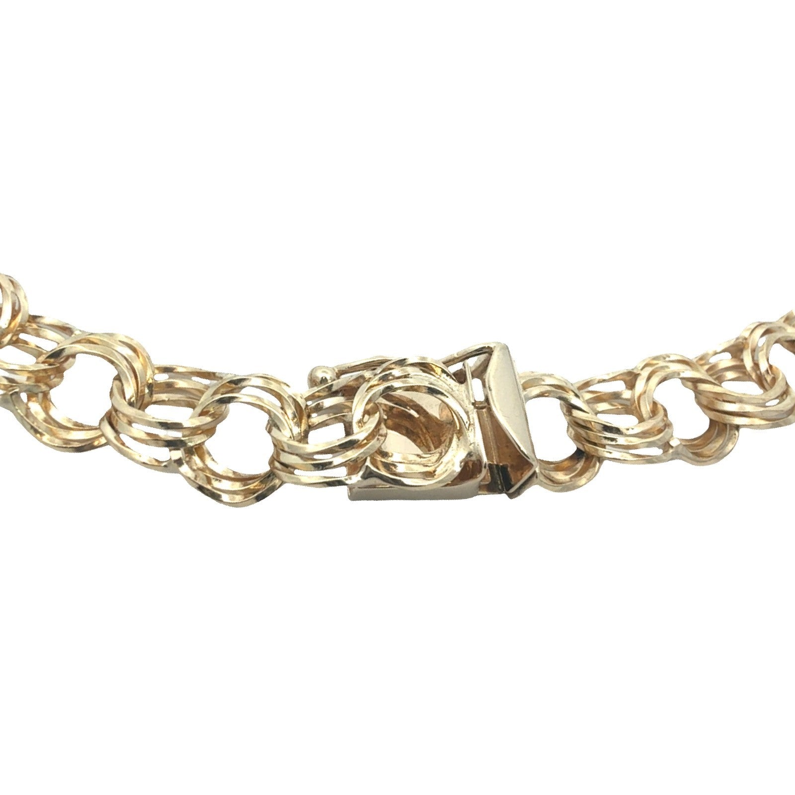 14k Yellow Gold Stamped Link Chain Bracelet 7.5"6