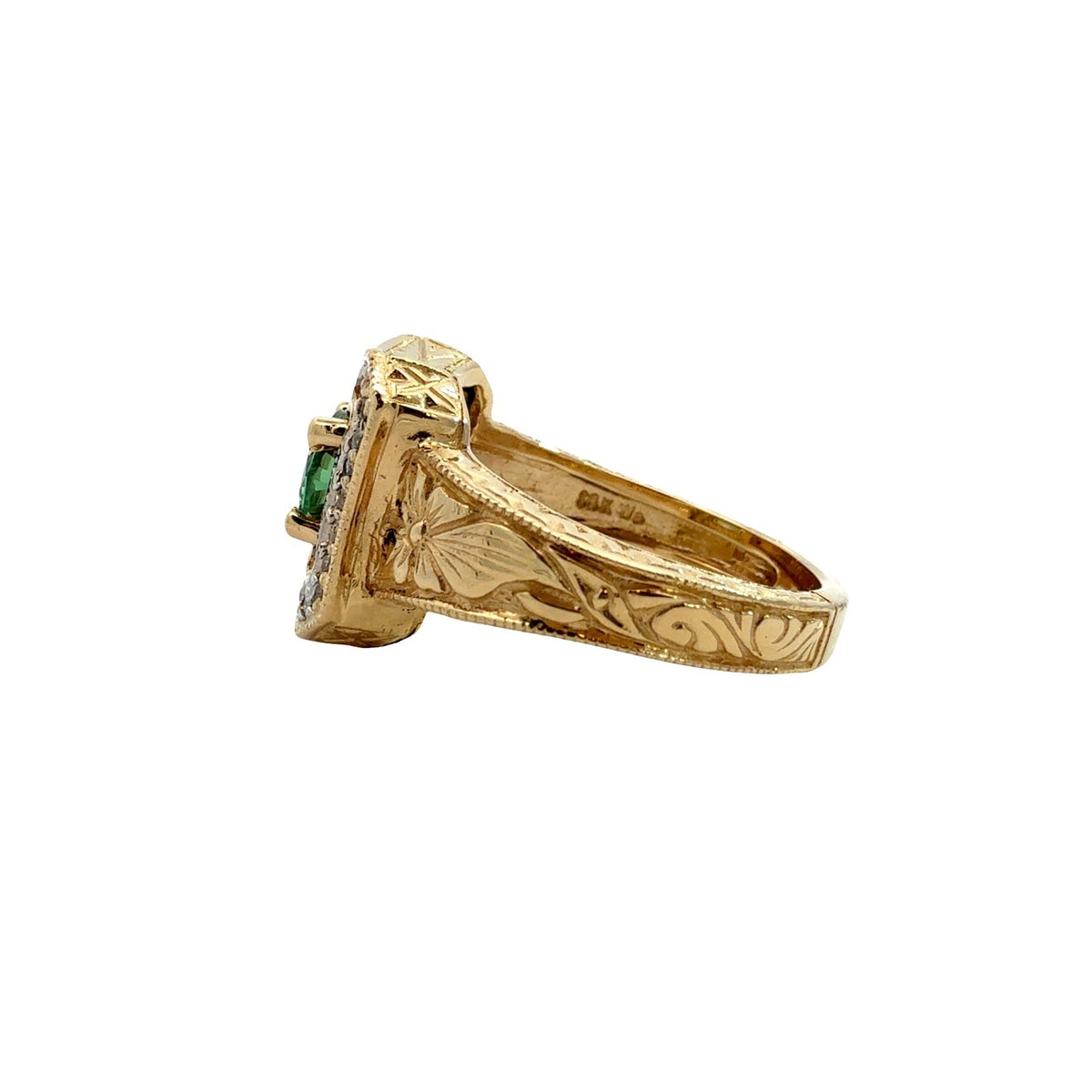 Vintage 14k Yellow Gold Oval 0.94tcw Chrysoberyl 0.27cttw Diamond Cocktail Ring4