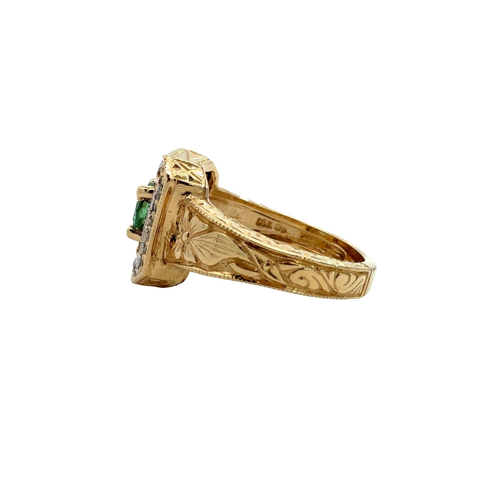 Vintage 14k Yellow Gold Oval 0.94tcw Chrysoberyl 0.27cttw Diamond Cocktail Ring4