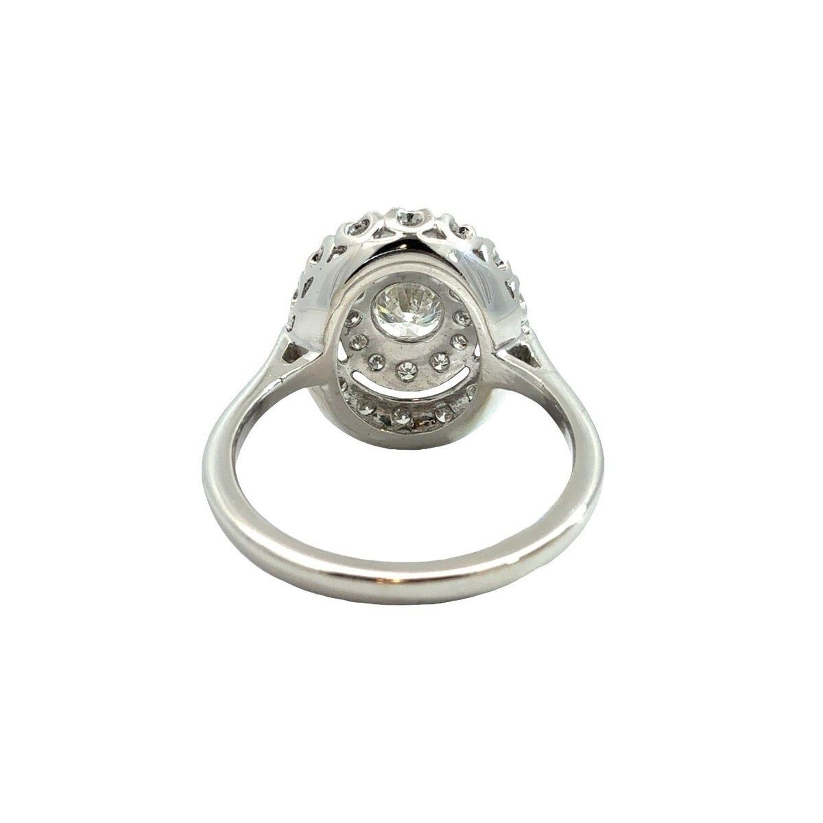 14k White Gold 1.50ctw (0.96ctw) Diamond Double Halo Ring Size 6.253