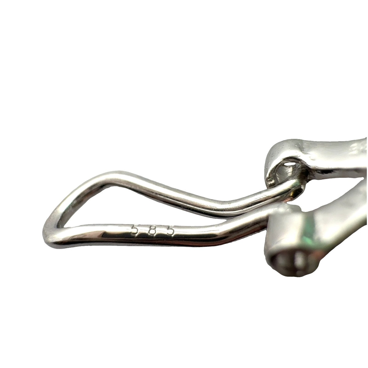 14k White Gold 1.86ctw Emerald and 0.32ctw Diamond Earrings4