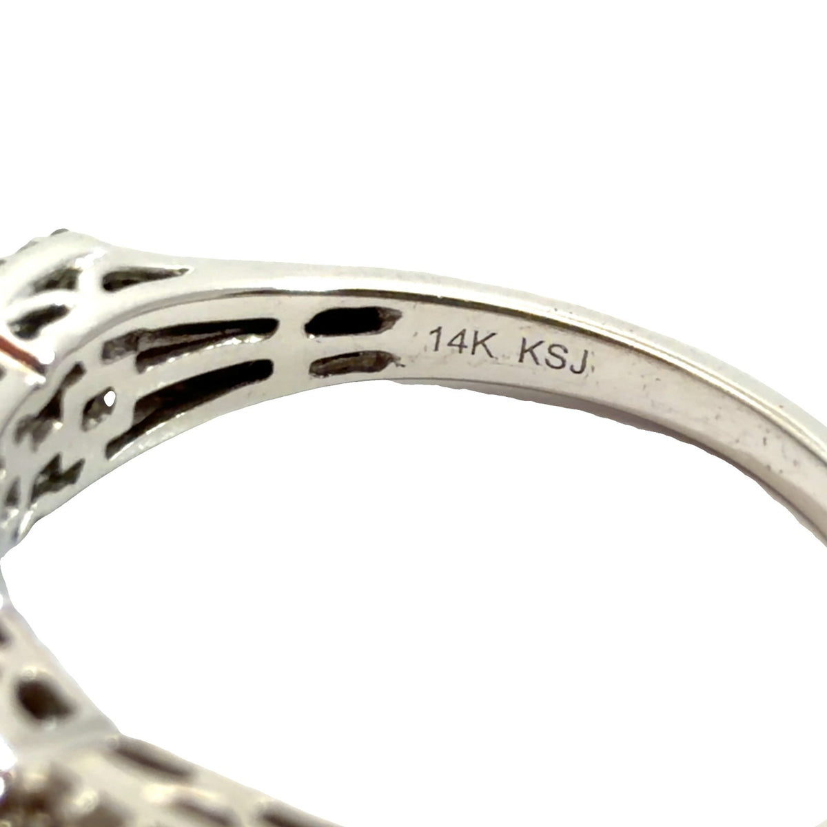 14k White Gold 0.86ctw Princess Cut Diamond MultiStone Ring Size 94