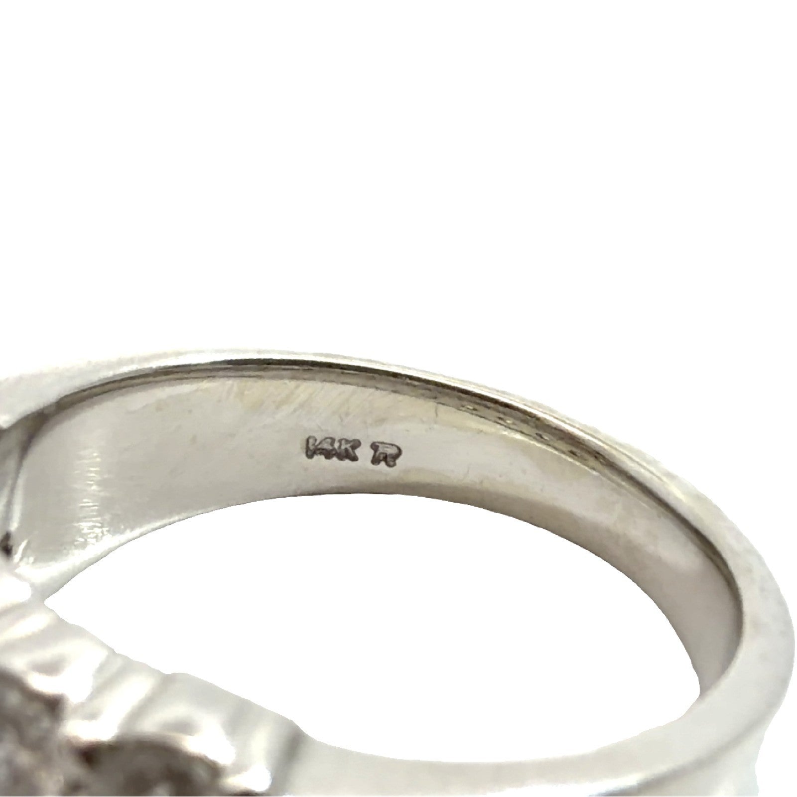 14k White Gold 1.35cttw Diamond Cluster Ring Size 6.754
