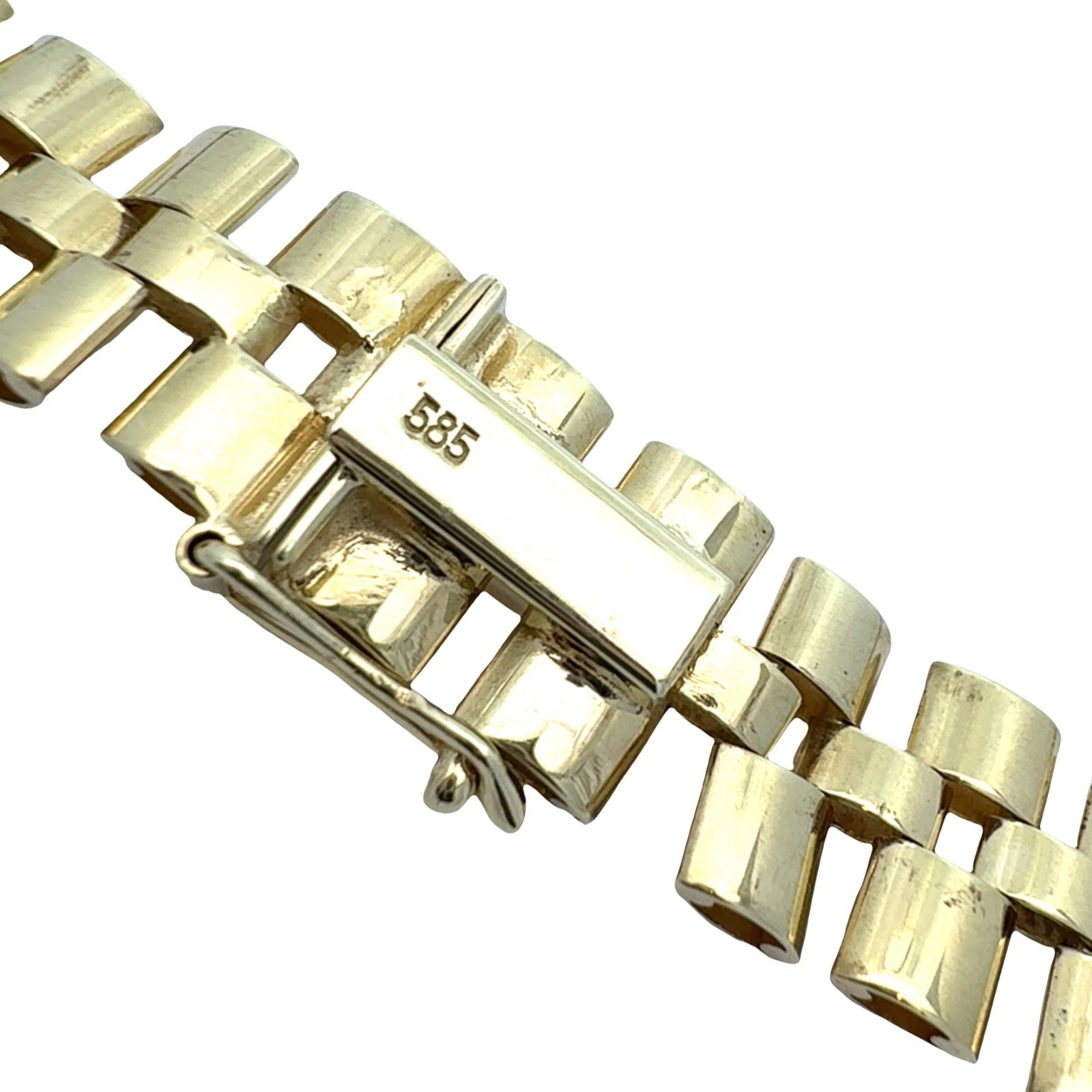 14k Yellow Gold Watch-Style Presidential Link Chain Necklace 16.5"7