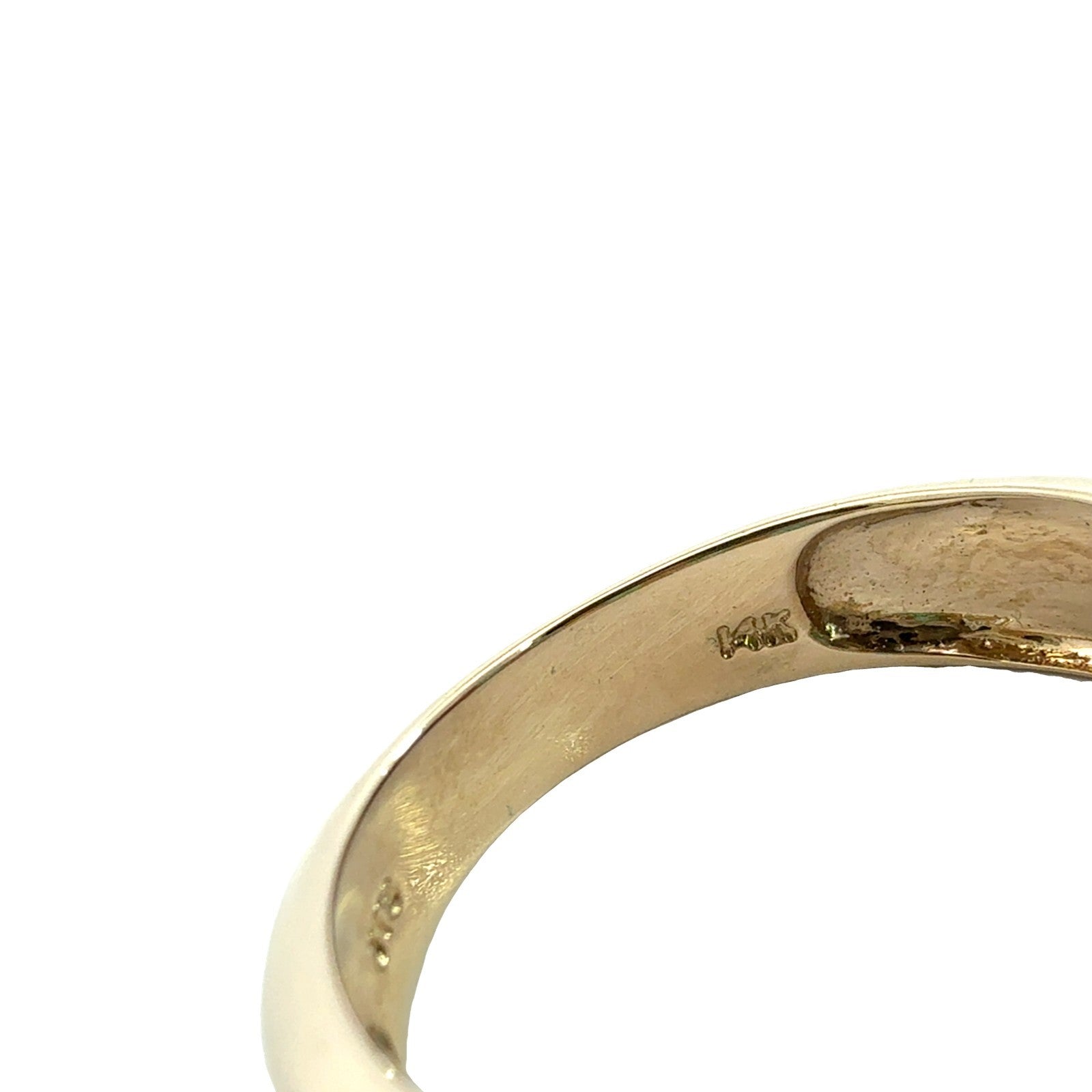 Vintage 14k Yellow Gold 0.90cttw Emerald and 0.16cttw Diamond Band Ring8