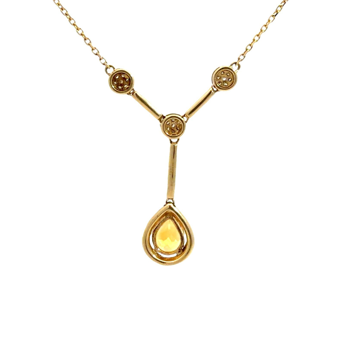 14k Yellow Gold Pendant Necklace with 1.17ctw Citrine and 0.36ctw Diamond1