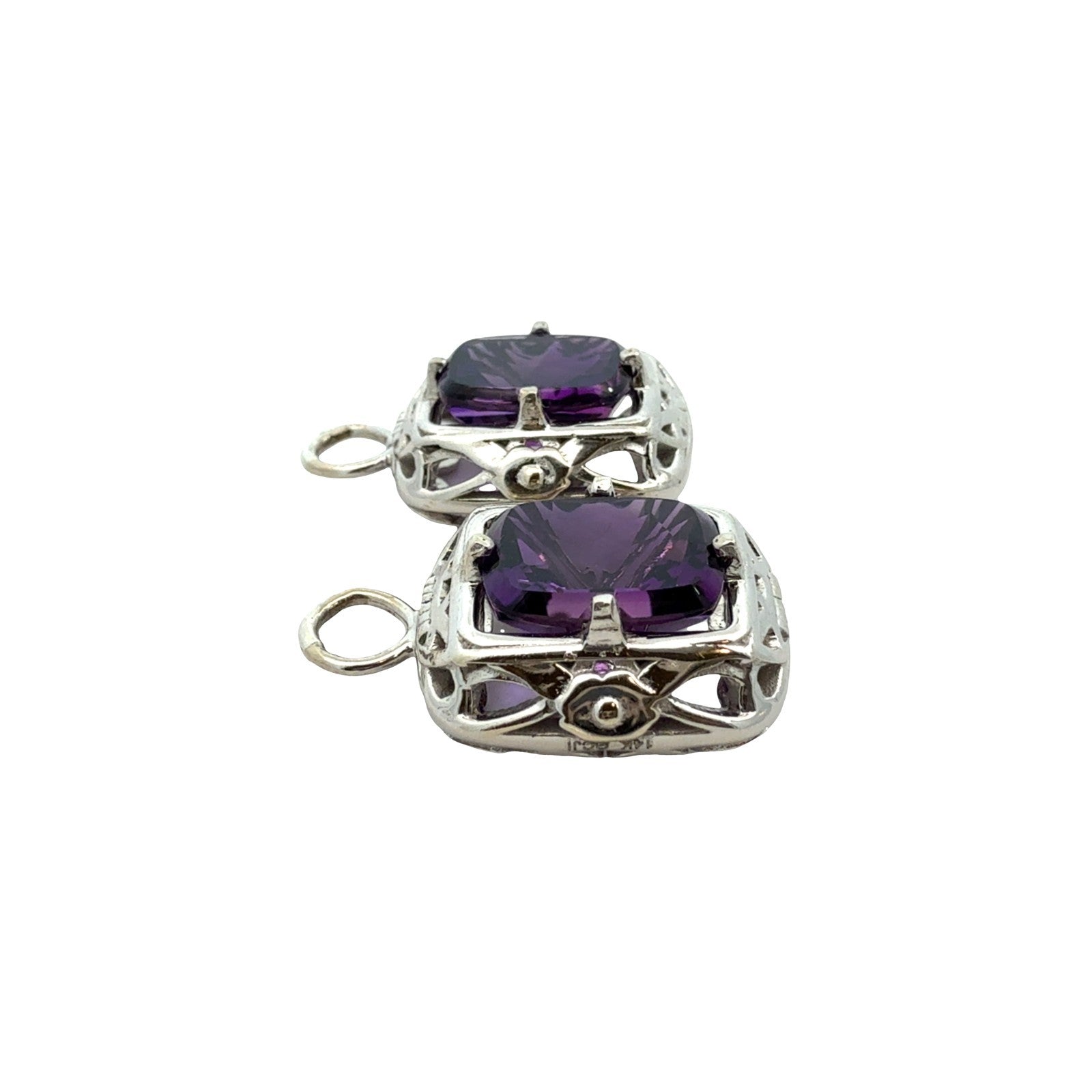 14k White Gold and 4.54cttw Amethyst Earring Jackets1