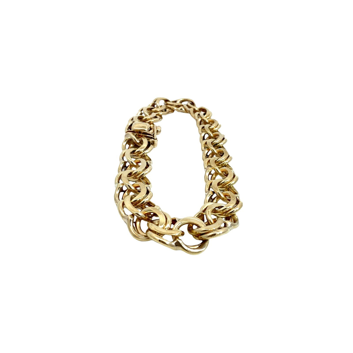 14k Yellow Gold Double Link Chain Charm Bracelet4