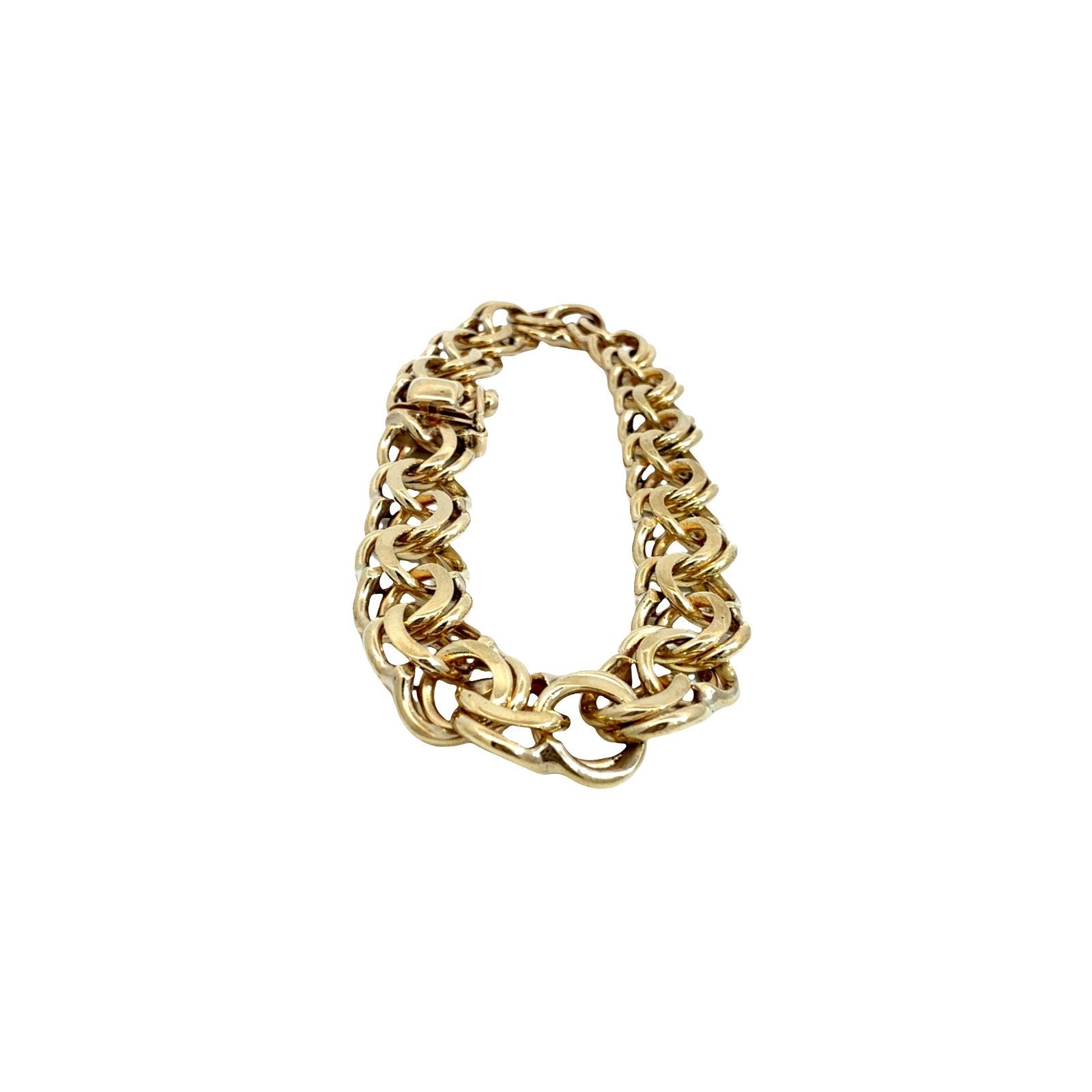 14k Yellow Gold Double Link Chain Charm Bracelet4