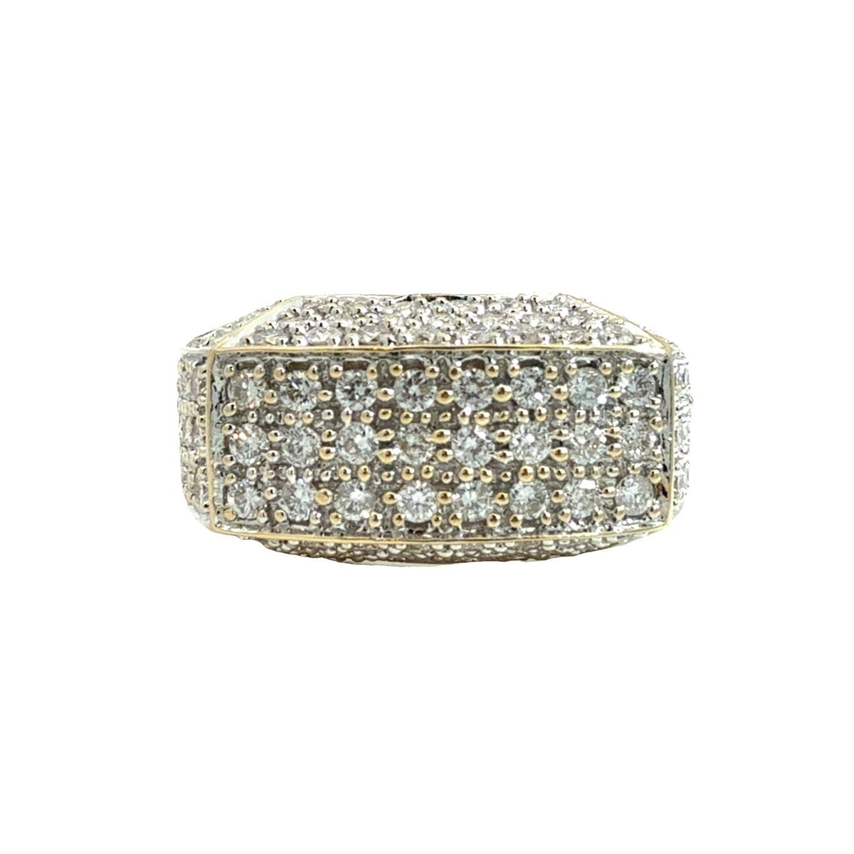 14k Yellow Gold and 1.71ctw Pavé Diamond Dome Cocktail Ring Size 6.750